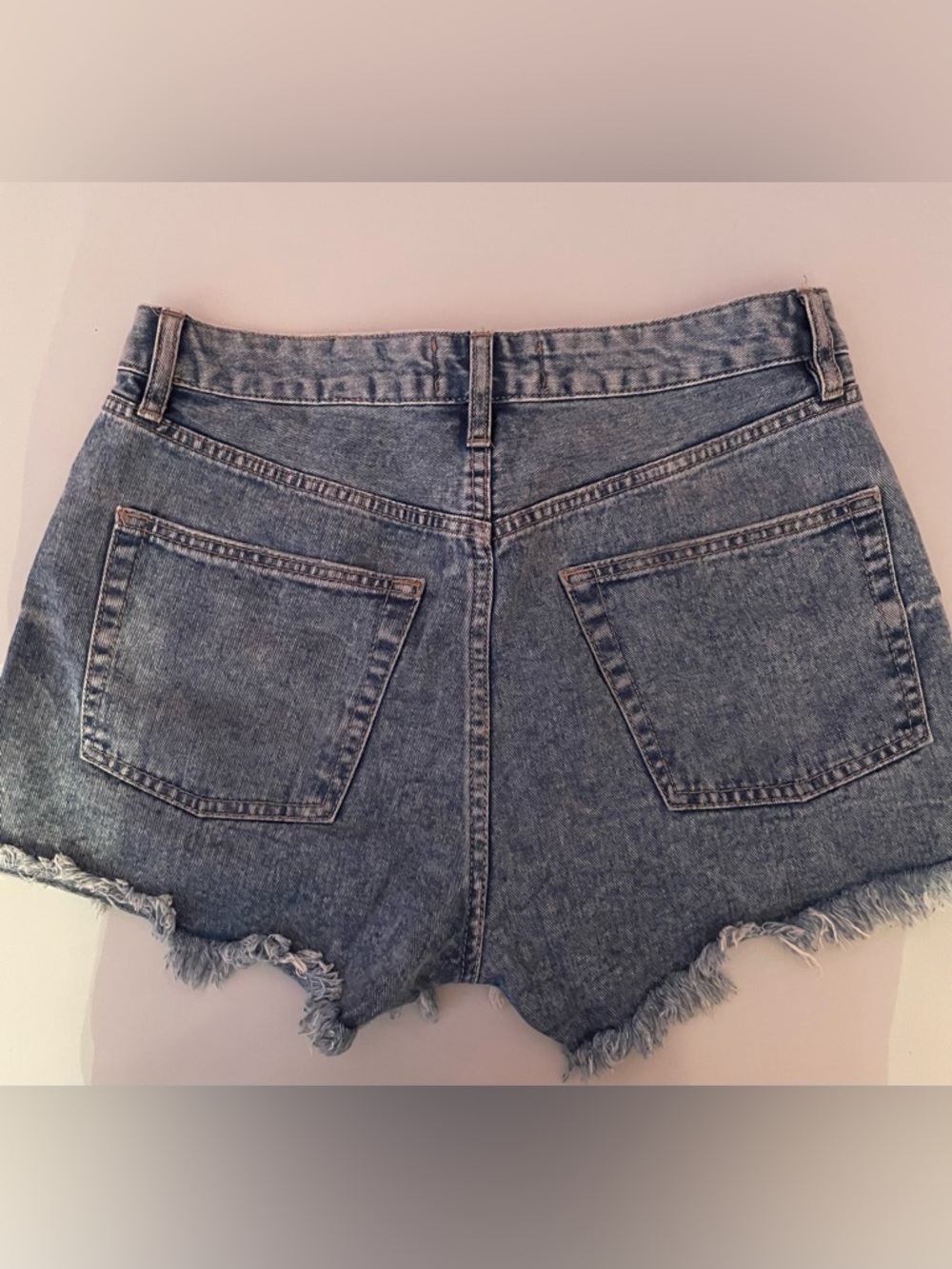 refuge Distressed Ripped Denim Shorts - Blue - Picture 3 of 3